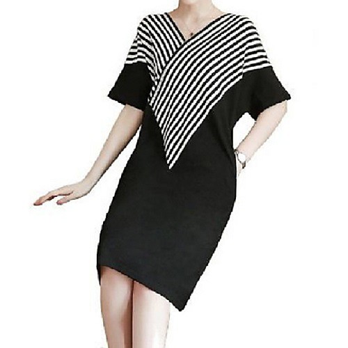 Women's A Line Dress - Short Sleeves Striped Summer Fall V Neck Casual Slim 2020 Black M L XL XXL XXXL XXXXL
Women's A Line Dress - Short Sleeves Striped Summer Fall V Neck Casual Slim 2020 Black M L XL XXL XXXL XXXXL