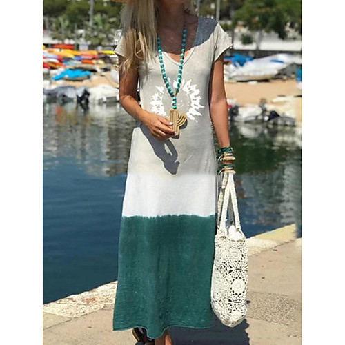 Women's Shift Dress Maxi long Dress Wine Green Navy Blue Gray Short Sleeve Print Summer V Neck Hot Casual 2021 S M L XL XXL 3XL
Women's Shift Dress Maxi long Dress Wine Green Navy Blue Gray Short Sleeve Print Summer V Neck Hot Casual 2021 S M L XL XXL 3XL