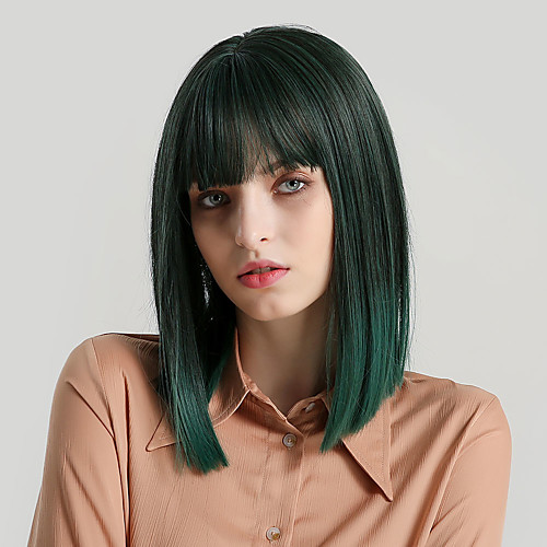 Synthetic Wig Bangs Natural Straight Side Part With Bangs Wig Medium Length Black / Dark Green Synthetic Hair 14 inch Women's Cosplay Women Synthetic Green HAIR CUBE / Ombre Hair
Synthetic Wig Bangs Natural Straight Side Part With Bangs Wig Medium Length Black / Dark Green Synthetic Hair 14 inch Women's Cosplay Women Synthetic Green HAIR CUBE / Ombre Hair