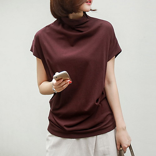 Women's Solid Colored Loose T-shirt Daily Cowl Wine / White / Black / Khaki / Brown
Women's Solid Colored Loose T-shirt Daily Cowl Wine / White / Black / Khaki / Brown