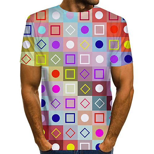 Men's Plus Size Geometric 3D Print T-shirt Street chic Exaggerated Daily Going out Round Neck Rainbow / Short Sleeve
Men's Plus Size Geometric 3D Print T-shirt Street chic Exaggerated Daily Going out Round Neck Rainbow / Short Sleeve