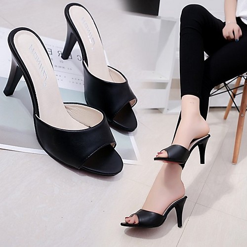 Women's Slippers & Flip-Flops Summer Stiletto Heel Open Toe Daily PU White / Black
Women's Slippers & Flip-Flops Summer Stiletto Heel Open Toe Daily PU White / Black
