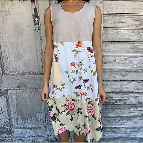 Women's Shift Dress - Sleeveless Floral Summer Elegant 2020 Red Yellow Gray S M L XL
Women's Shift Dress - Sleeveless Floral Summer Elegant 2020 Red Yellow Gray S M L XL