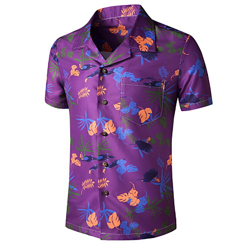 Men's Graphic Print Shirt Tropical Daily Button Down Collar Purple / Short Sleeve
Men's Graphic Print Shirt Tropical Daily Button Down Collar Purple / Short Sleeve