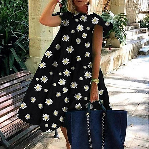 Women's A-Line Dress Knee Length Dress - Short Sleeves Floral Summer Casual 2020 Black Blushing Pink Fuchsia Green Gray S M L XL XXL XXXL
Women's A-Line Dress Knee Length Dress - Short Sleeves Floral Summer Casual 2020 Black Blushing Pink Fuchsia Green Gray S M L XL XXL XXXL