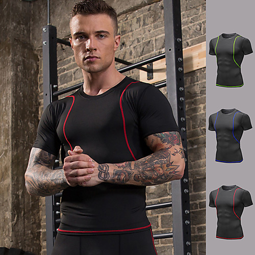 Men's Running Shirt Color Block Black / Red Black / Green Black / Blue Elastane Yoga Running Fitness Tee / T-shirt Short Sleeve Sport Activewear Breathable Comfort Quick Dry Stretchy
Men's Running Shirt Color Block Black / Red Black / Green Black / Blue Elastane Yoga Running Fitness Tee / T-shirt Short Sleeve Sport Activewear Breathable Comfort Quick Dry Stretchy