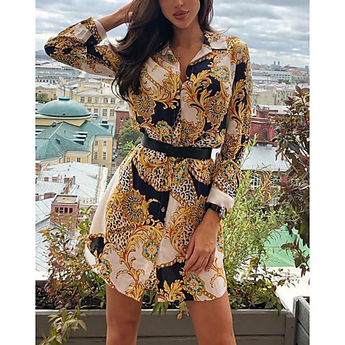 Women's Sheath Dress Short Mini Dress - Long Sleeve Geometric Leopard Summer V Neck Elegant Slim 2020 Yellow S M L XL
Women's Sheath Dress Short Mini Dress - Long Sleeve Geometric Leopard Summer V Neck Elegant Slim 2020 Yellow S M L XL