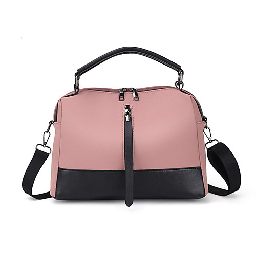 Women's Zipper Polyester / PU Top Handle Bag Color Block Black / Blushing Pink / Green
Women's Zipper Polyester / PU Top Handle Bag Color Block Black / Blushing Pink / Green