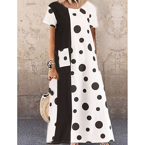 Women's Shift Dress - Short Sleeves Polka Dot Summer Street chic 2020 White M L XL XXL
Women's Shift Dress - Short Sleeves Polka Dot Summer Street chic 2020 White M L XL XXL