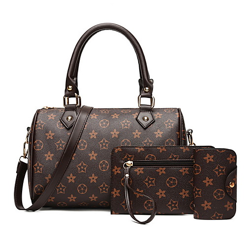 Women's Zipper PU Top Handle Bag 2020 Geometric Pattern 3 Pcs Purse Set Brown
Women's Zipper PU Top Handle Bag 2020 Geometric Pattern 3 Pcs Purse Set Brown