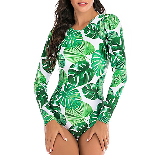 Women's One Piece Swimsuit Swimwear Breathable Quick Dry Long Sleeve Back Zip - Swimming Water Sports 3D Print Summer / Stretchy
Women's One Piece Swimsuit Swimwear Breathable Quick Dry Long Sleeve Back Zip - Swimming Water Sports 3D Print Summer / Stretchy