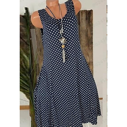 Women's A Line Dress - Sleeveless Polka Dot Summer Street chic 2020 Black Red Navy Blue Gray S M L XL
Women's A Line Dress - Sleeveless Polka Dot Summer Street chic 2020 Black Red Navy Blue Gray S M L XL