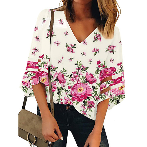 Women's Tops Floral T-shirt - Print V Neck Loose Daily Blushing Pink S M L XL 2XL 3XL
Women's Tops Floral T-shirt - Print V Neck Loose Daily Blushing Pink S M L XL 2XL 3XL