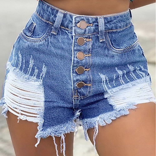 Women's Basic Slim Denim Shorts Pants - Solid Colored Black Blue Light Blue S / M / L
Women's Basic Slim Denim Shorts Pants - Solid Colored Black Blue Light Blue S / M / L