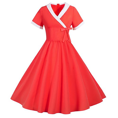 Women's Sheath Dress Knee Length Dress - Short Sleeves Solid Color Patchwork Summer Vintage Daily Weekend 2020 Black Blue Red Yellow S M L XL XXL
Women's Sheath Dress Knee Length Dress - Short Sleeves Solid Color Patchwork Summer Vintage Daily Weekend 2020 Black Blue Red Yellow S M L XL XXL