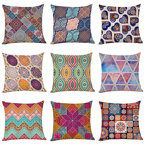 9 pcs Linen Pillow Cover, Datura Flowers Geometric Modern Square Traditional Classic
9 pcs Linen Pillow Cover, Datura Flowers Geometric Modern Square Traditional Classic
