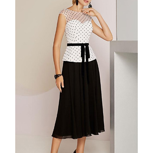 A-Line Mother of the Bride Dress Elegant Vintage Jewel Neck Tea Length Chiffon Tulle Sleeveless with Sash / Ribbon Pleats 2021
A-Line Mother of the Bride Dress Elegant Vintage Jewel Neck Tea Length Chiffon Tulle Sleeveless with Sash / Ribbon Pleats 2021
