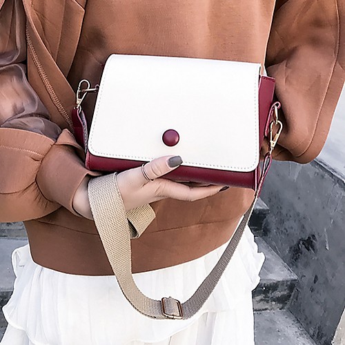 Women's PU Crossbody Bag Color Block Wine / Black / Sky Blue
Women's PU Crossbody Bag Color Block Wine / Black / Sky Blue