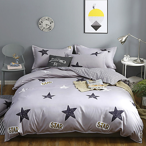 Star Printed Gray Duvet Cover Set, Ultra Soft and Easy Care, 4-Piece Duvet Cover Set For Kid's Room
Star Printed Gray Duvet Cover Set, Ultra Soft and Easy Care, 4-Piece Duvet Cover Set For Kid's Room