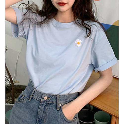 Women's T-shirt Floral Tops Round Neck Daily White Black Purple Light Blue M L XL 2XL
Women's T-shirt Floral Tops Round Neck Daily White Black Purple Light Blue M L XL 2XL