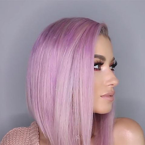Synthetic Wig kinky Straight Asymmetrical Wig Short Bright Purple Synthetic Hair 12 inch Women's Simple Fashionable Design Women Purple
Synthetic Wig kinky Straight Asymmetrical Wig Short Bright Purple Synthetic Hair 12 inch Women's Simple Fashionable Design Women Purple
