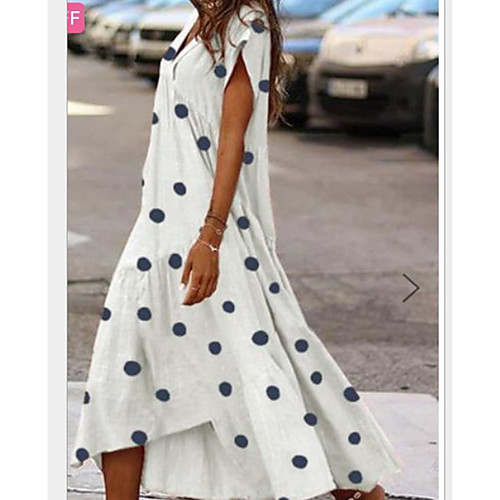 Women's A-Line Dress Maxi long Dress - Short Sleeves Polka Dot Summer Casual 2020 White Yellow S M L XL XXL XXXL XXXXL XXXXXL
Women's A-Line Dress Maxi long Dress - Short Sleeves Polka Dot Summer Casual 2020 White Yellow S M L XL XXL XXXL XXXXL XXXXXL