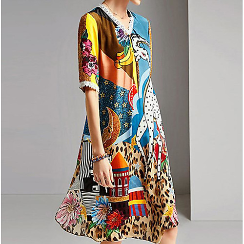Women's Shift Dress Knee Length Dress - Half Sleeve Print Print Spring Summer Casual Vacation 2020 Blue M L XL XXL XXXL
Women's Shift Dress Knee Length Dress - Half Sleeve Print Print Spring Summer Casual Vacation 2020 Blue M L XL XXL XXXL
