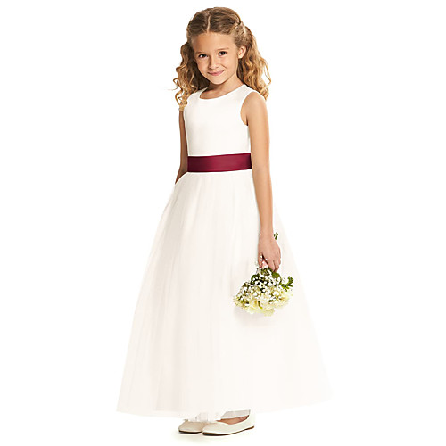 A-Line Floor Length Wedding / Party Flower Girl Dresses - Tulle Sleeveless Jewel Neck with Pleats / Solid
A-Line Floor Length Wedding / Party Flower Girl Dresses - Tulle Sleeveless Jewel Neck with Pleats / Solid