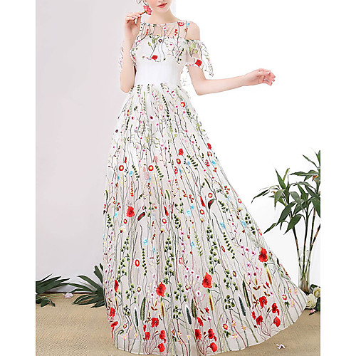 A-Line Floral Boho Engagement Prom Dress Jewel Neck Half Sleeve Floor Length Tulle with Appliques 2021
A-Line Floral Boho Engagement Prom Dress Jewel Neck Half Sleeve Floor Length Tulle with Appliques 2021