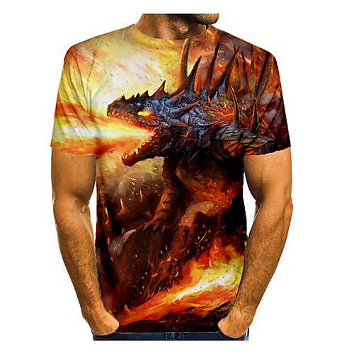 Men's T shirt Graphic Flame Animal Print Short Sleeve Daily Tops Basic Yellow
Men's T shirt Graphic Flame Animal Print Short Sleeve Daily Tops Basic Yellow