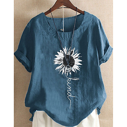 Women's T-shirt Graphic Tops Round Neck Daily Summer Black Blue S M L XL 2XL 3XL
Women's T-shirt Graphic Tops Round Neck Daily Summer Black Blue S M L XL 2XL 3XL