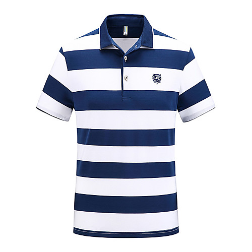 Men's Polo Striped Embroidered Short Sleeve Daily Tops Cotton Blue Blushing Pink Green
Men's Polo Striped Embroidered Short Sleeve Daily Tops Cotton Blue Blushing Pink Green