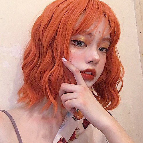Synthetic Wig Curly With Bangs Wig Short Orange Synthetic Hair 12 inch Women's Simple Life Women Red
Synthetic Wig Curly With Bangs Wig Short Orange Synthetic Hair 12 inch Women's Simple Life Women Red