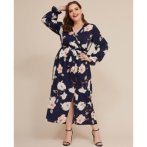 Women's Plus Size A-Line Dress Maxi long Dress - Long Sleeve Print Fall V Neck Casual 2020 Blue XXL XXXXXL
Women's Plus Size A-Line Dress Maxi long Dress - Long Sleeve Print Fall V Neck Casual 2020 Blue XXL XXXXXL