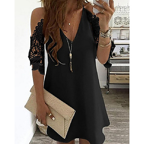 Women's A-Line Dress Knee Length Dress - 3/4 Length Sleeve Solid Color Summer Casual 2020 White Black S M L XL XXL XXXL XXXXL XXXXXL
Women's A-Line Dress Knee Length Dress - 3/4 Length Sleeve Solid Color Summer Casual 2020 White Black S M L XL XXL XXXL XXXXL XXXXXL