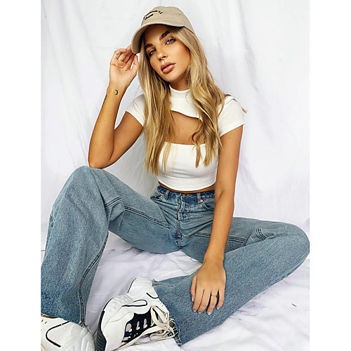 Women's Blouse Solid Colored Tops - Cut Out Round Neck Basic Daily Summer Beige S M L XL
Women's Blouse Solid Colored Tops - Cut Out Round Neck Basic Daily Summer Beige S M L XL