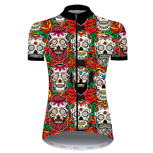 21Grams Women's Short Sleeve Cycling Jersey Nylon Polyester Black / Red Skull Floral Botanical Funny Bike Jersey Top Mountain Bike MTB Road Bike Cycling Breathable Quick Dry Ultraviolet Resistant
21Grams Women's Short Sleeve Cycling Jersey Nylon Polyester Black / Red Skull Floral Botanical Funny Bike Jersey Top Mountain Bike MTB Road Bike Cycling Breathable Quick Dry Ultraviolet Resistant