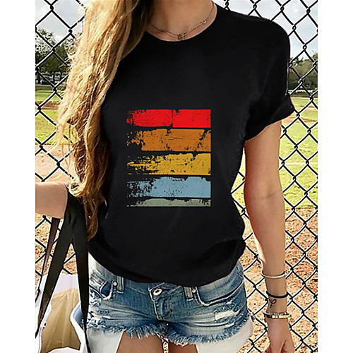 Women's T-shirt Graphic Tops - Print Round Neck Loose Cotton Basic Daily Summer Black S M L XL 2XL 3XL 4XL
Women's T-shirt Graphic Tops - Print Round Neck Loose Cotton Basic Daily Summer Black S M L XL 2XL 3XL 4XL