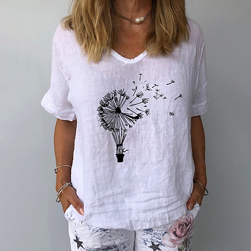 Women's T-shirt Floral Tops V Neck Daily Summer White Yellow Navy Blue Gray Light Blue S M L XL 2XL 3XL
Women's T-shirt Floral Tops V Neck Daily Summer White Yellow Navy Blue Gray Light Blue S M L XL 2XL 3XL