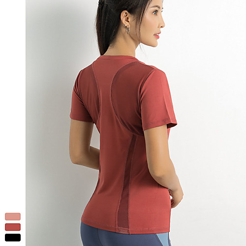 Women's Yoga Top Patchwork Fashion Black Red Pink Mesh Yoga Running Fitness Top Short Sleeve Sport Activewear Breathable Quick Dry Comfortable Stretchy
Women's Yoga Top Patchwork Fashion Black Red Pink Mesh Yoga Running Fitness Top Short Sleeve Sport Activewear Breathable Quick Dry Comfortable Stretchy