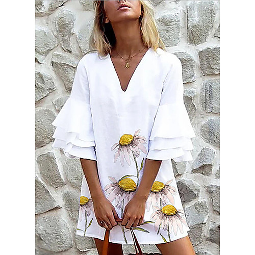 Women's A-Line Dress Short Mini Dress - Half Sleeve Floral Summer Casual Chinoiserie 2020 White Yellow S M L XL
Women's A-Line Dress Short Mini Dress - Half Sleeve Floral Summer Casual Chinoiserie 2020 White Yellow S M L XL