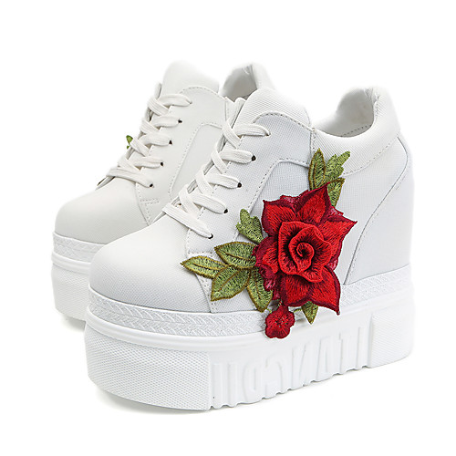 Women's Sneakers Hidden Heel Round Toe Daily Outdoor Canvas Flower White Black Red
Women's Sneakers Hidden Heel Round Toe Daily Outdoor Canvas Flower White Black Red