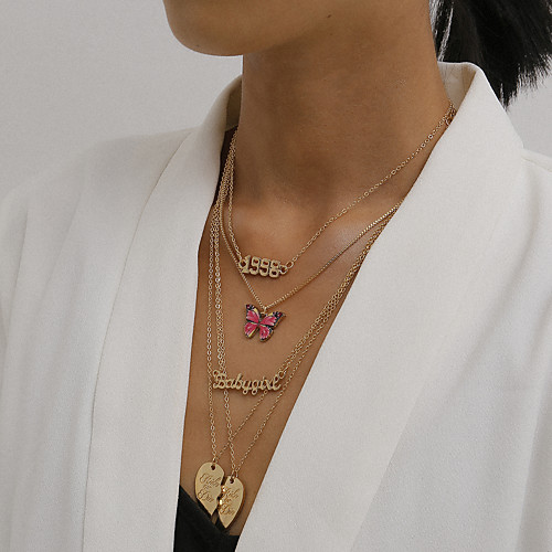 Women's Pendant Necklace Monogram Butterfly Punk Chrome Iron Gold 35 cm Necklace Jewelry For Masquerade Street
Women's Pendant Necklace Monogram Butterfly Punk Chrome Iron Gold 35 cm Necklace Jewelry For Masquerade Street
