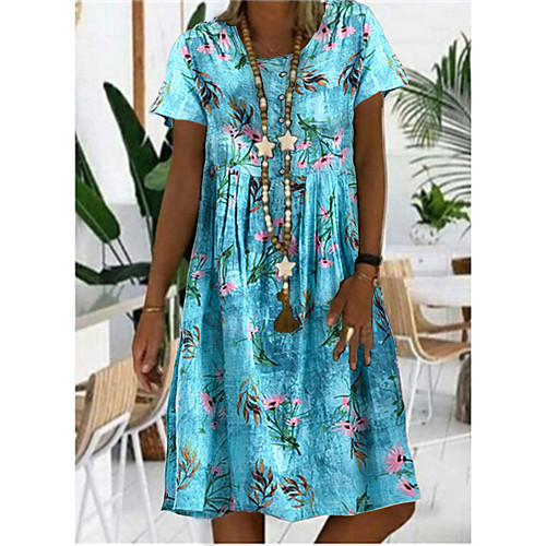 Women's A-Line Dress Knee Length Dress - Short Sleeves Floral Summer Casual Boho Vacation 2020 Blue Yellow M L XL XXL
Women's A-Line Dress Knee Length Dress - Short Sleeves Floral Summer Casual Boho Vacation 2020 Blue Yellow M L XL XXL