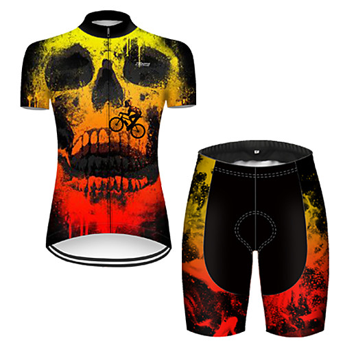 21Grams Women's Short Sleeve Cycling Jersey with Shorts Black / Yellow Skull Bike Breathable Sports Patterned Mountain Bike MTB Road Bike Cycling Clothing Apparel / Stretchy
21Grams Women's Short Sleeve Cycling Jersey with Shorts Black / Yellow Skull Bike Breathable Sports Patterned Mountain Bike MTB Road Bike Cycling Clothing Apparel / Stretchy