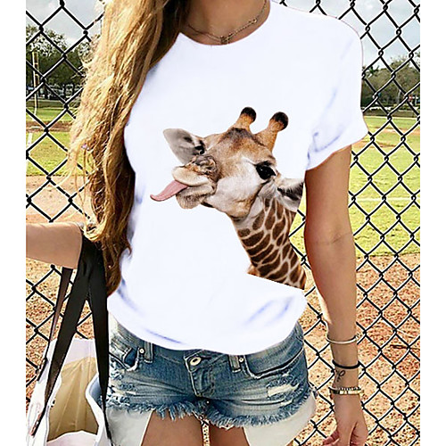 Women's T-shirt Graphic Tops - Print Round Neck Basic Daily Spring Summer White XS S M L XL 2XL 3XL 4XL
Women's T-shirt Graphic Tops - Print Round Neck Basic Daily Spring Summer White XS S M L XL 2XL 3XL 4XL