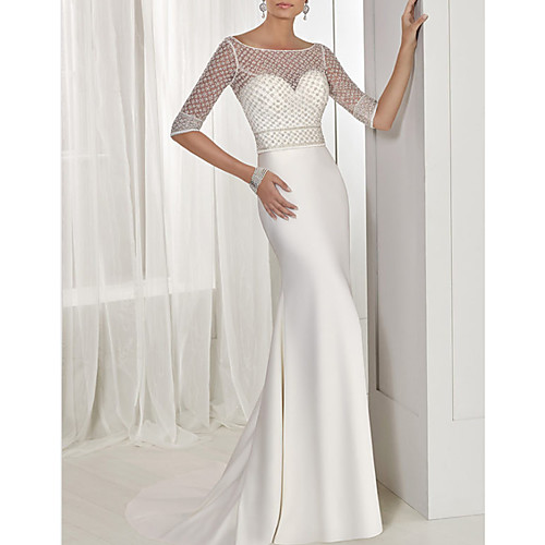 Two Piece A-Line Wedding Dresses Jewel Neck Sweep / Brush Train Lace Tulle Stretch Satin Half Sleeve Sexy See-Through Backless Cape with 2020
Two Piece A-Line Wedding Dresses Jewel Neck Sweep / Brush Train Lace Tulle Stretch Satin Half Sleeve Sexy See-Through Backless Cape with 2020
