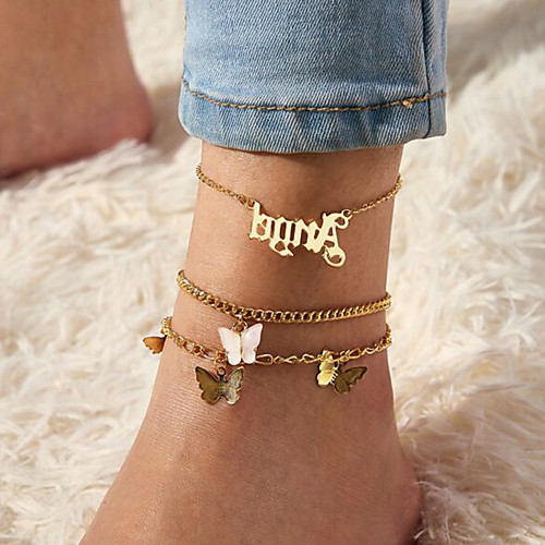 Leg Chain Classic Rustic Trendy Women's Body Jewelry For Party Evening Holiday Classic Alloy Alphabet Shape Butterfly Black Blushing Pink 3 Pieces
Leg Chain Classic Rustic Trendy Women's Body Jewelry For Party Evening Holiday Classic Alloy Alphabet Shape Butterfly Black Blushing Pink 3 Pieces