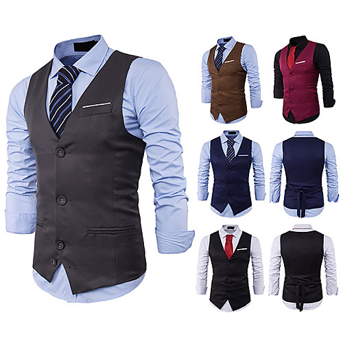 Gentleman Kingsman Vintage Masquerade Vest Waistcoat Men's Slim Fit Costume Black / Burgundy / Camel Vintage Cosplay Event / Party Sleeveless
Gentleman Kingsman Vintage Masquerade Vest Waistcoat Men's Slim Fit Costume Black / Burgundy / Camel Vintage Cosplay Event / Party Sleeveless