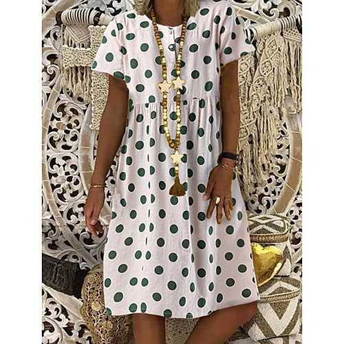 Women's A-Line Dress Knee Length Dress - Short Sleeves Polka Dot Summer Casual Boho Vacation 2020 Yellow Green Brown M L XL XXL
Women's A-Line Dress Knee Length Dress - Short Sleeves Polka Dot Summer Casual Boho Vacation 2020 Yellow Green Brown M L XL XXL